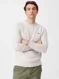 Aubin Collum Cotton Crew Neck Jumper, Light Grey Marl