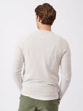 Aubin Collum Cotton Crew Neck Jumper, Light Grey Marl