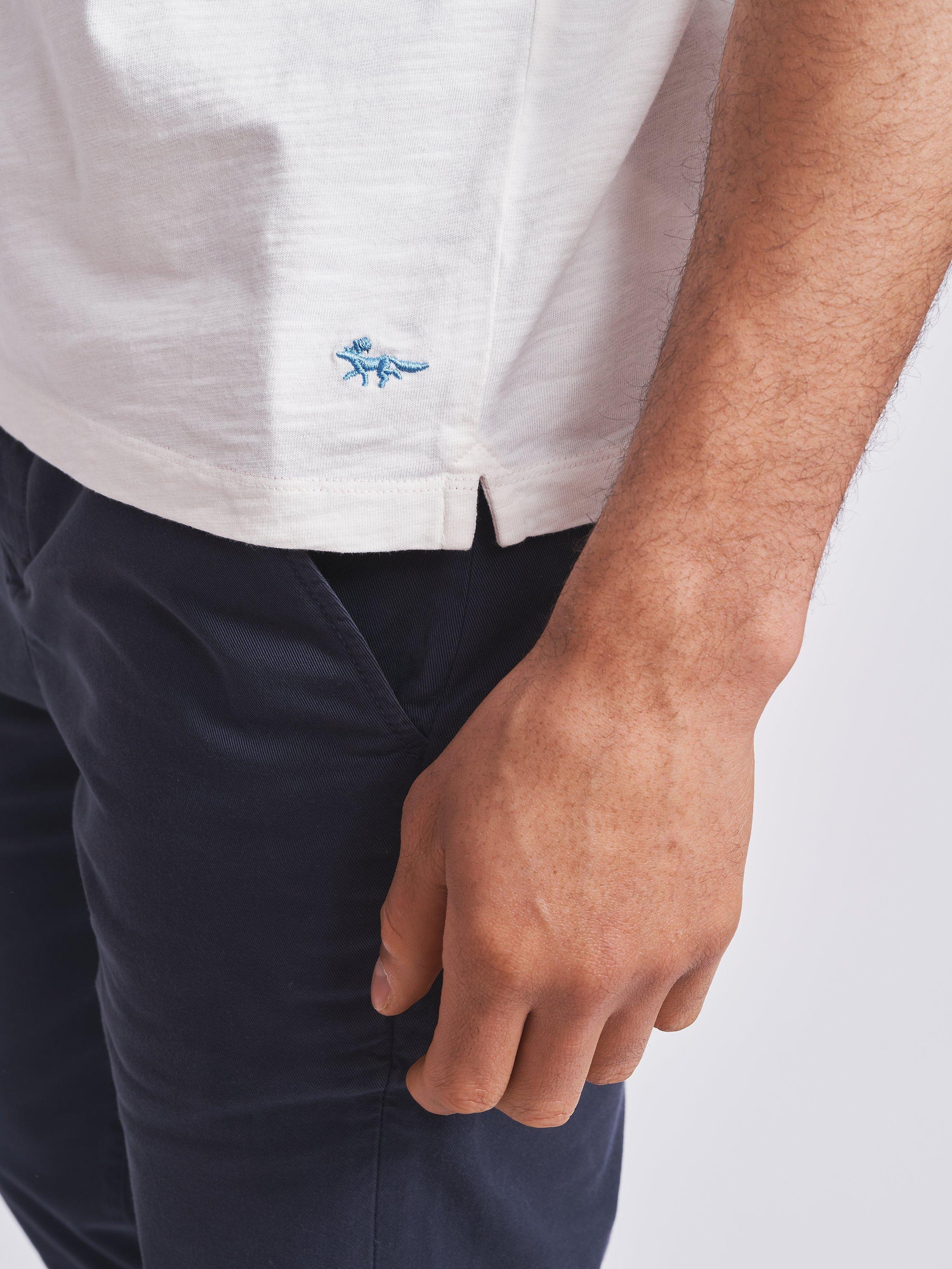 Product image 5 of 5, which shows Aubin Claxby Slub Cotton Polo Shirt, White, M