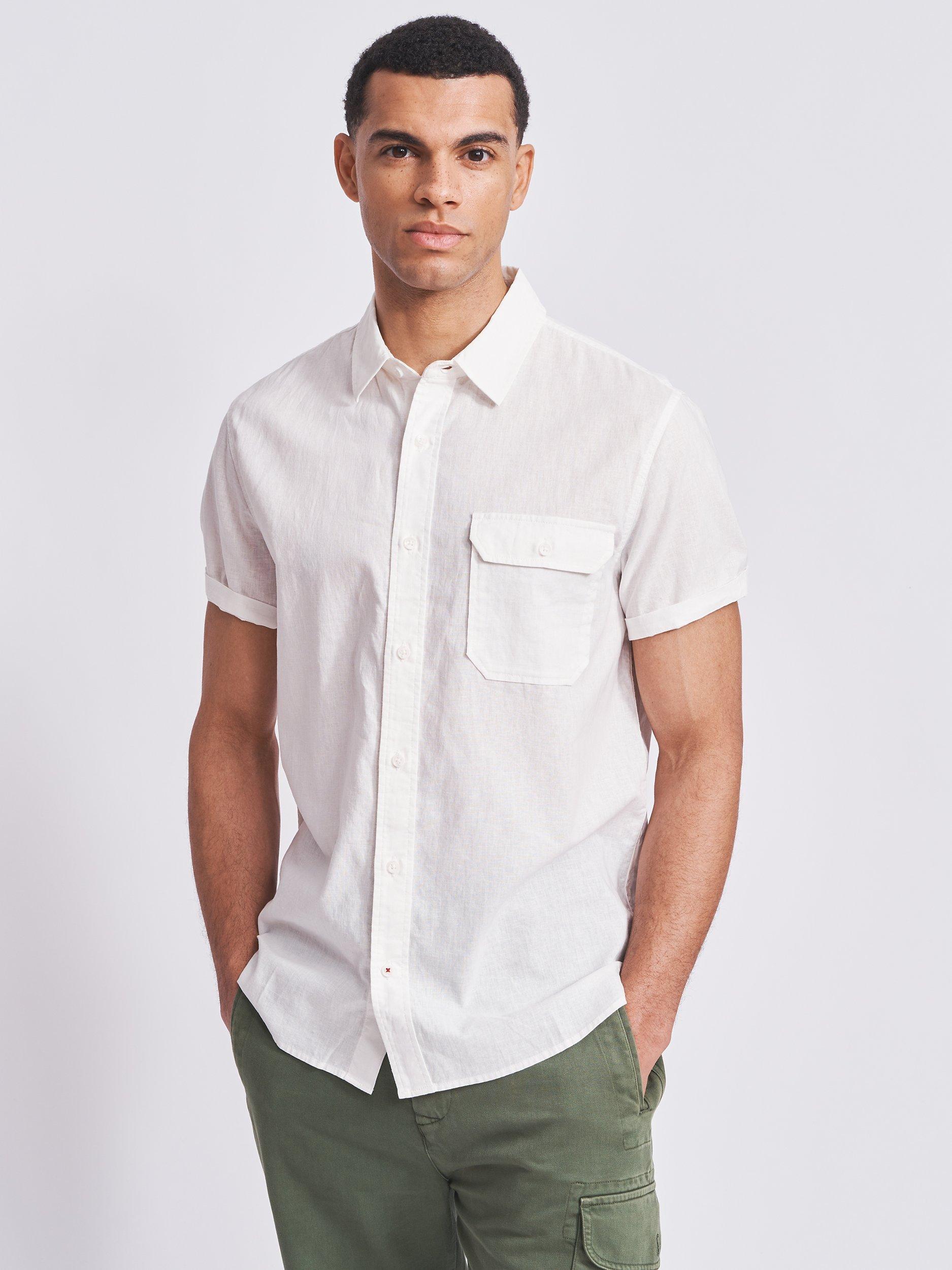 Aubin Buckden Short Sleeve Shirt, White