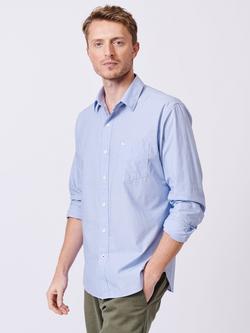 Aubin Gladstone Cotton Poplin Shirt, Pale Blue