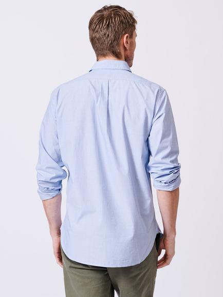 Aubin Gladstone Cotton Poplin Shirt - view 2, Pale Blue