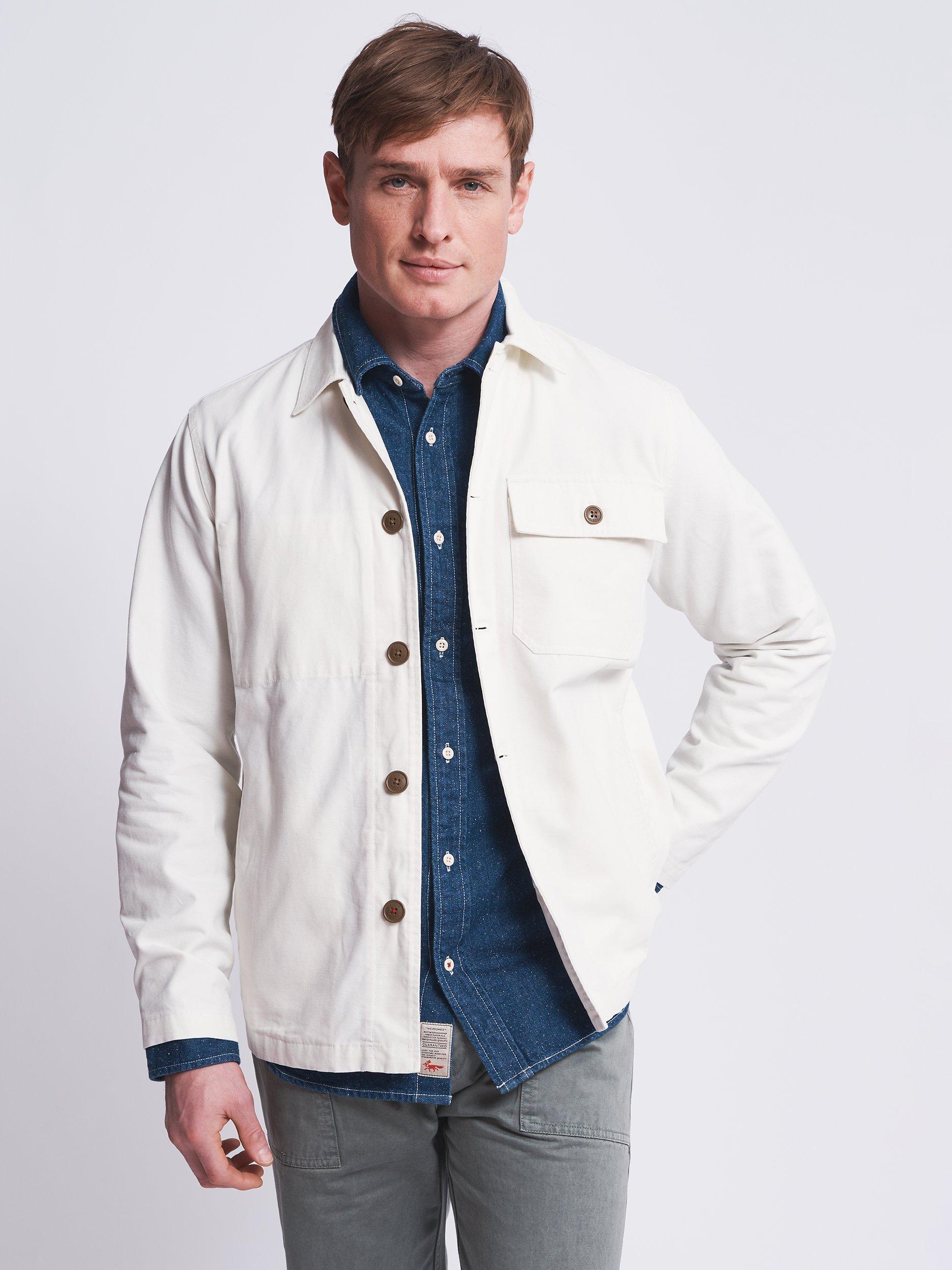 Aubin Kent Cotton Canvas Overshirt, Ecru