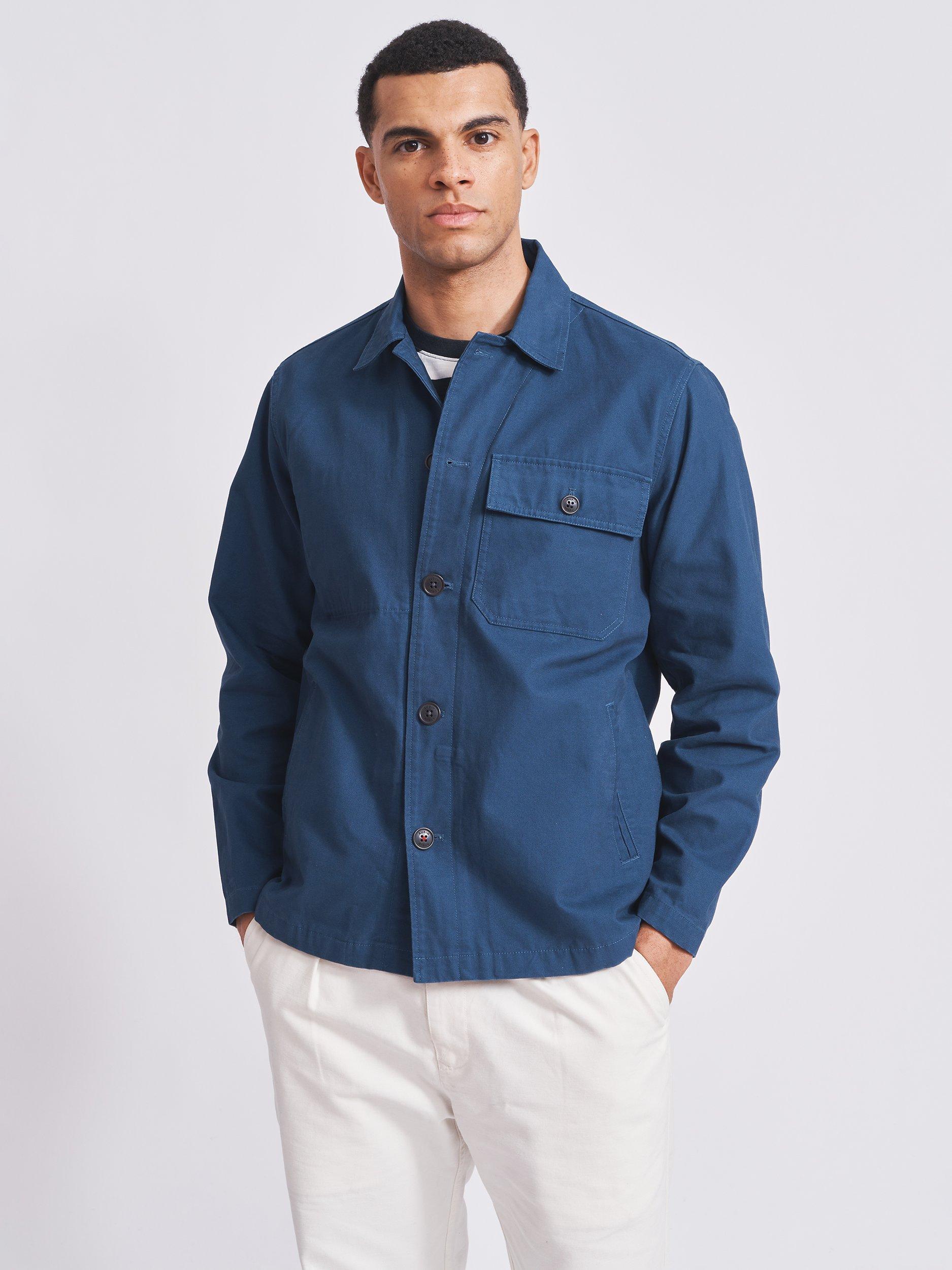 Aubin Kent Cotton Canvas Overshirt, Indigo