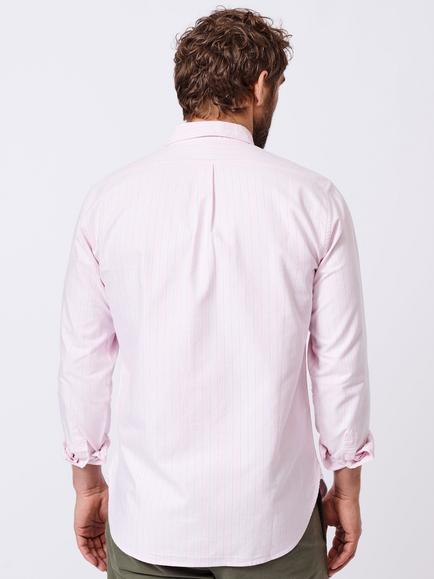 Aubin Aldridge Oxford Stripe Cotton Button Down Shirt - view 2, Pink/Blue Stripe