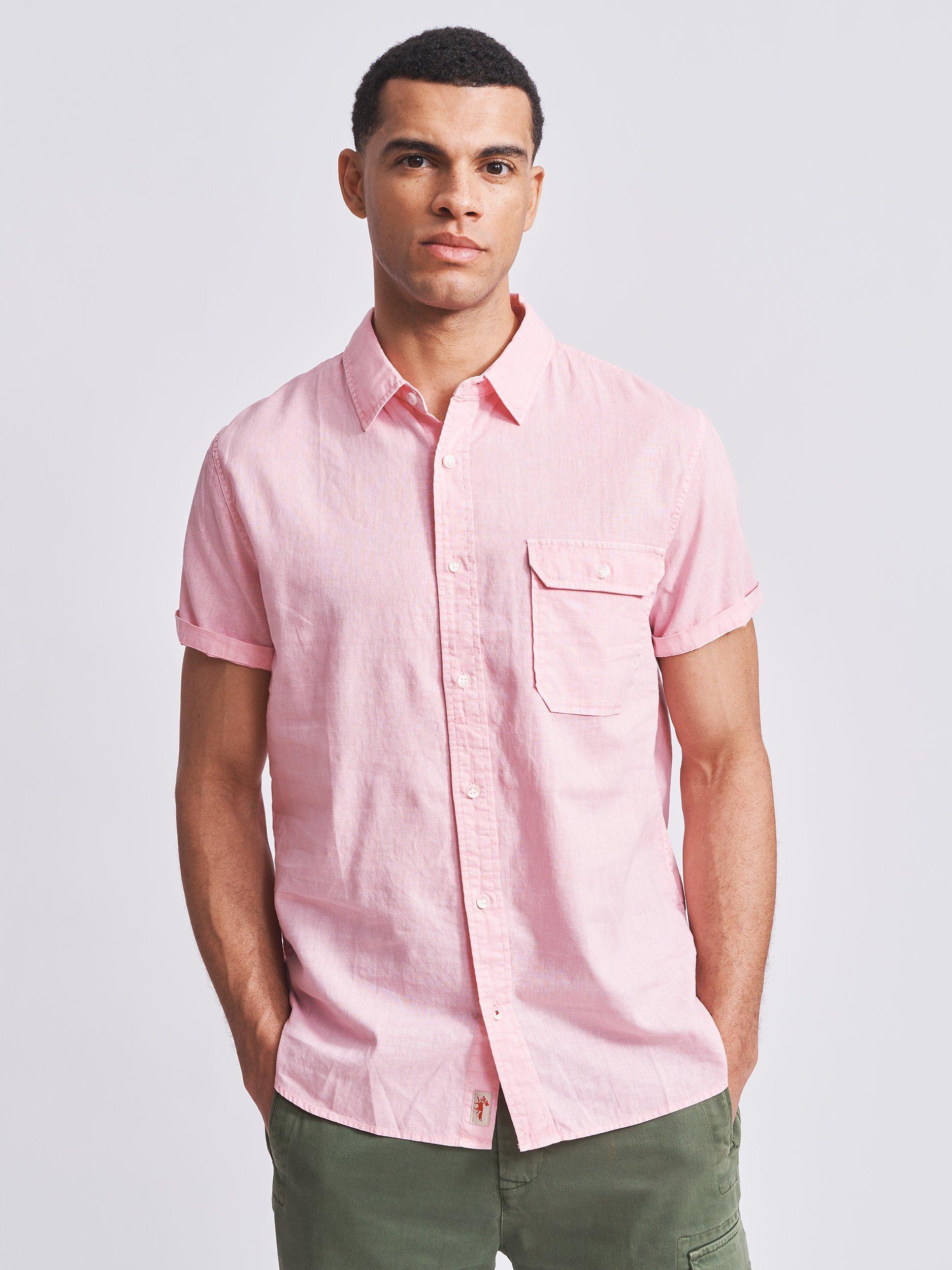 Aubin Buckden Short Sleeve Shirt, Pink 