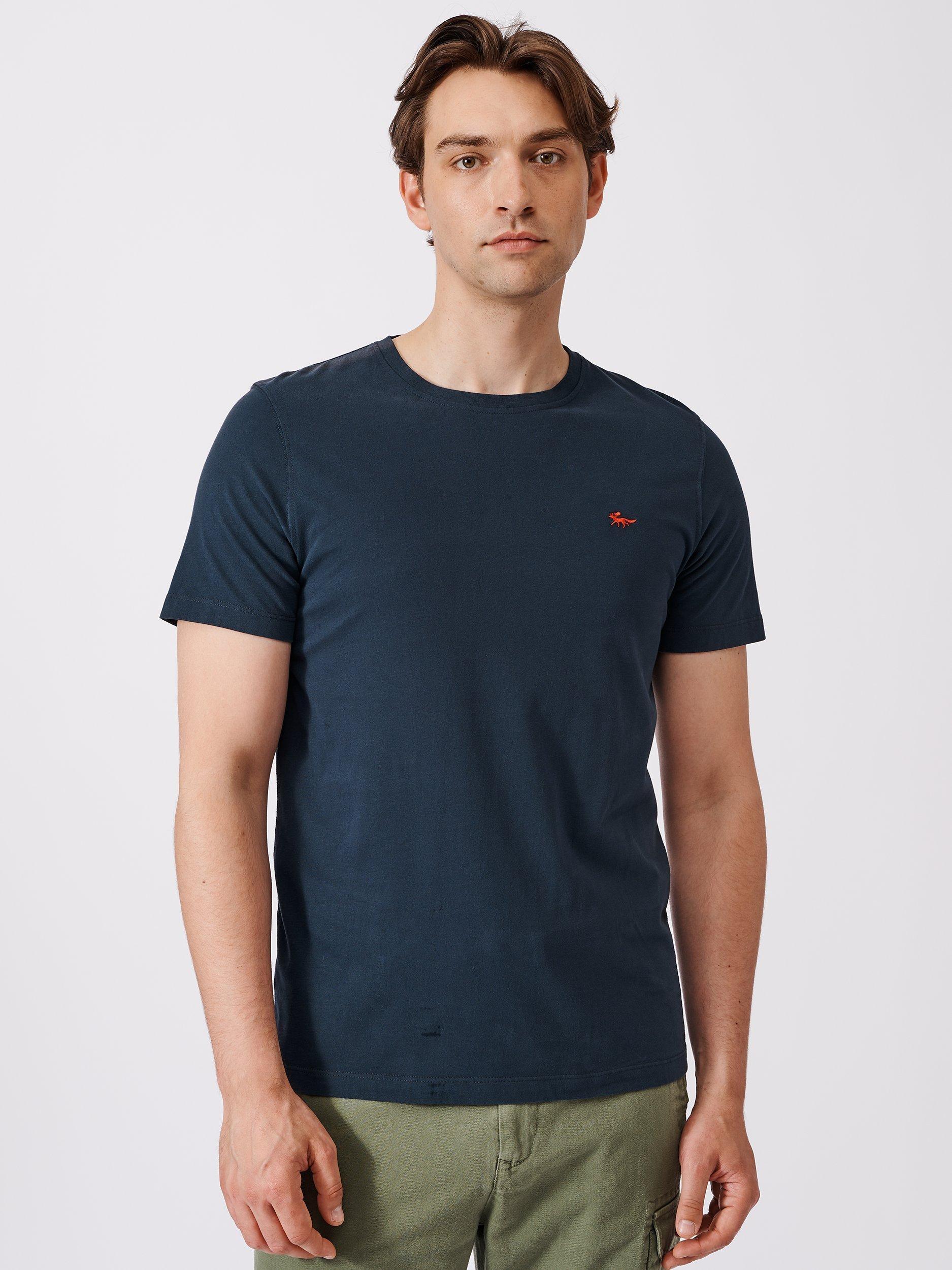 Aubin Logo Cotton T-shirt, Navy, XS