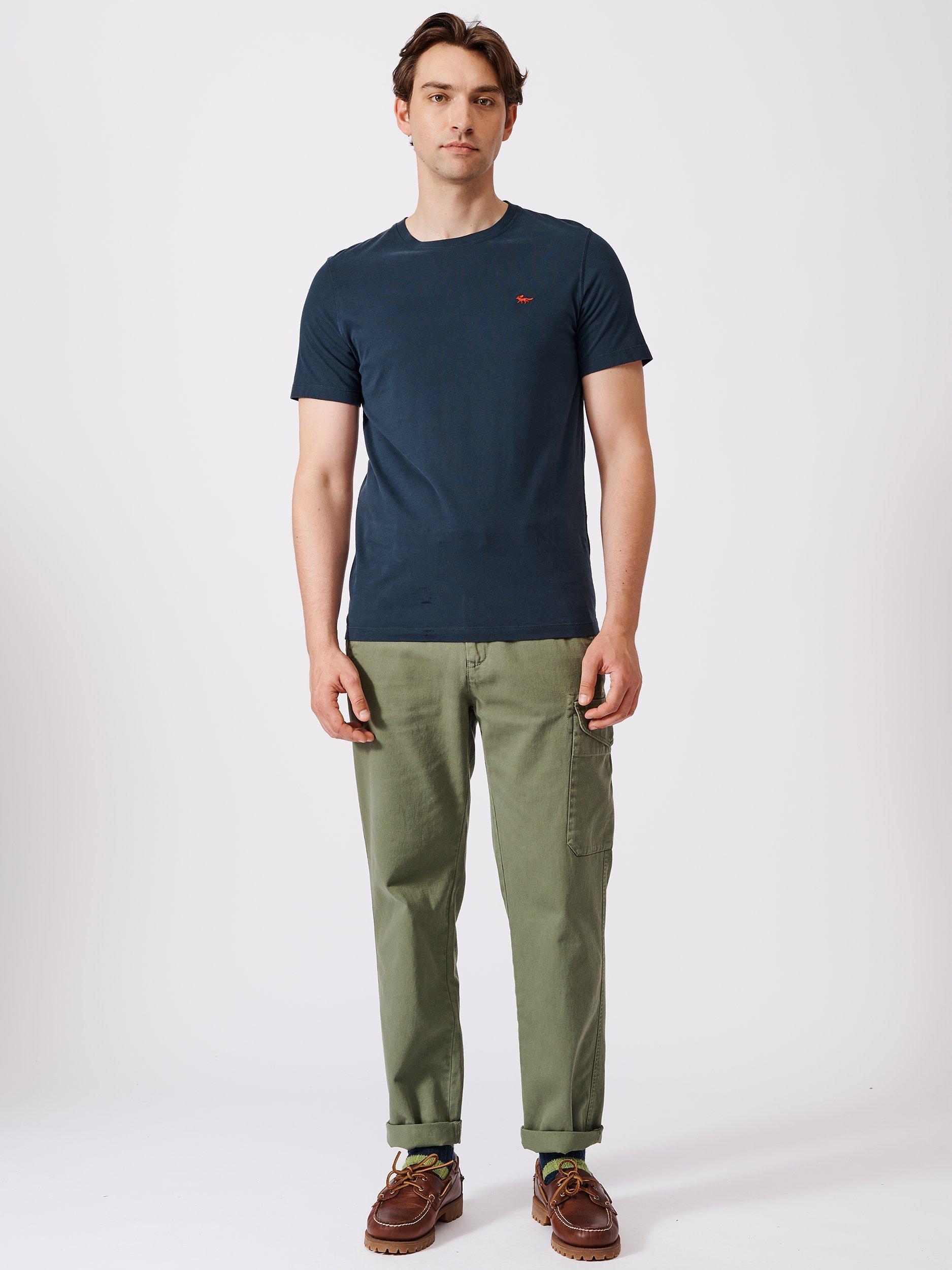 Aubin Logo Cotton T-shirt, Navy, XS