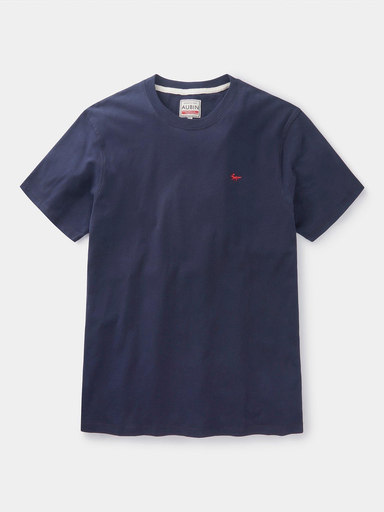 Aubin Logo Cotton T-shirt, Navy, XS