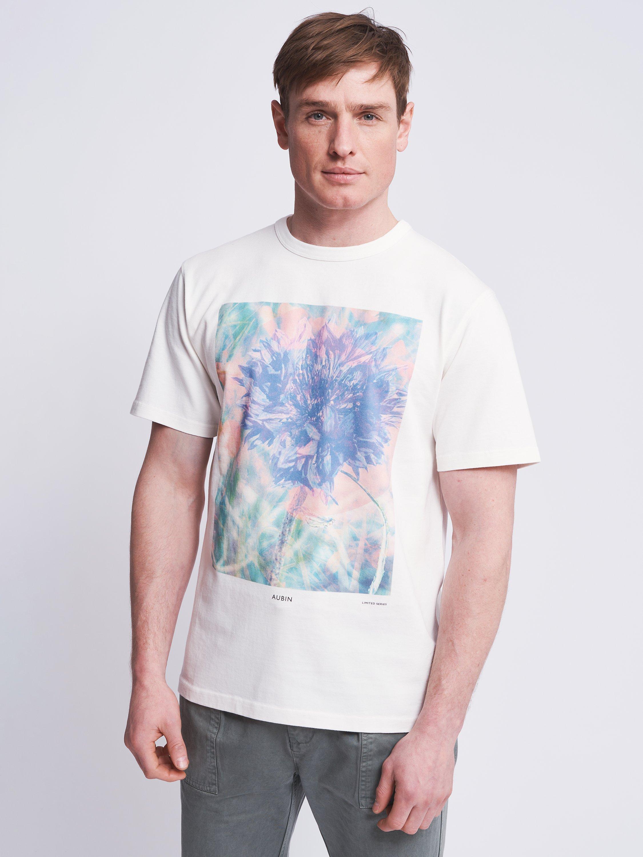 Aubin Newburgh Relaxed Graphic T-Shirt, Cornflower Print
