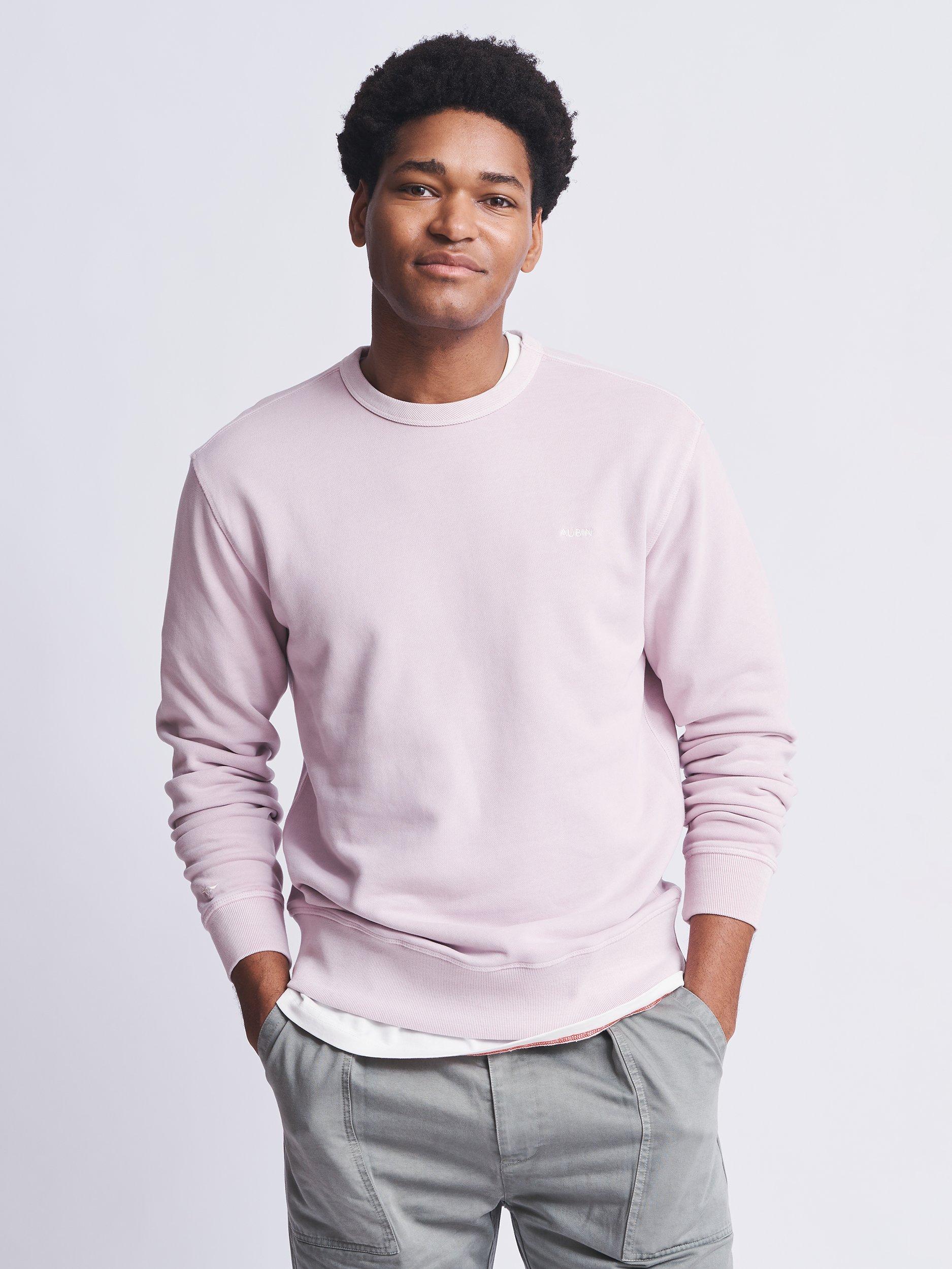 Aubin Vestry Crew Neck Cotton Sweatshirt Washed Lilac XS