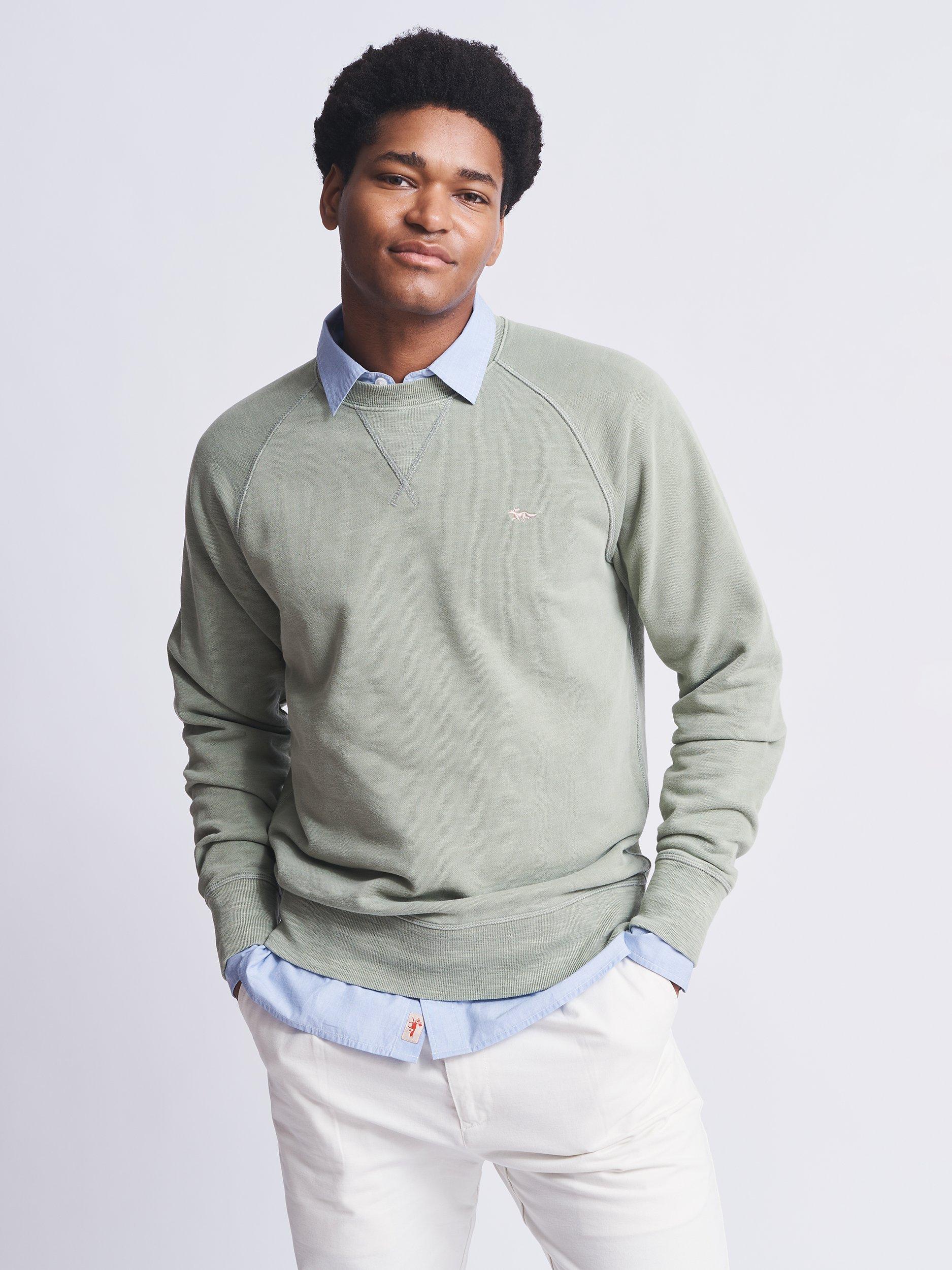 Aubin Garsdale Slub Crew Jumper, Washed Khaki