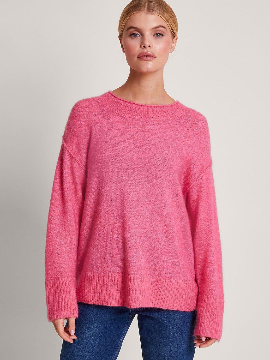 Monsoon Mimi Wool Blend Jumper, Pink