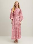 L.K.Bennett Lois Floral Print Balloon Sleeve Maxi Dress, Pink/Multi