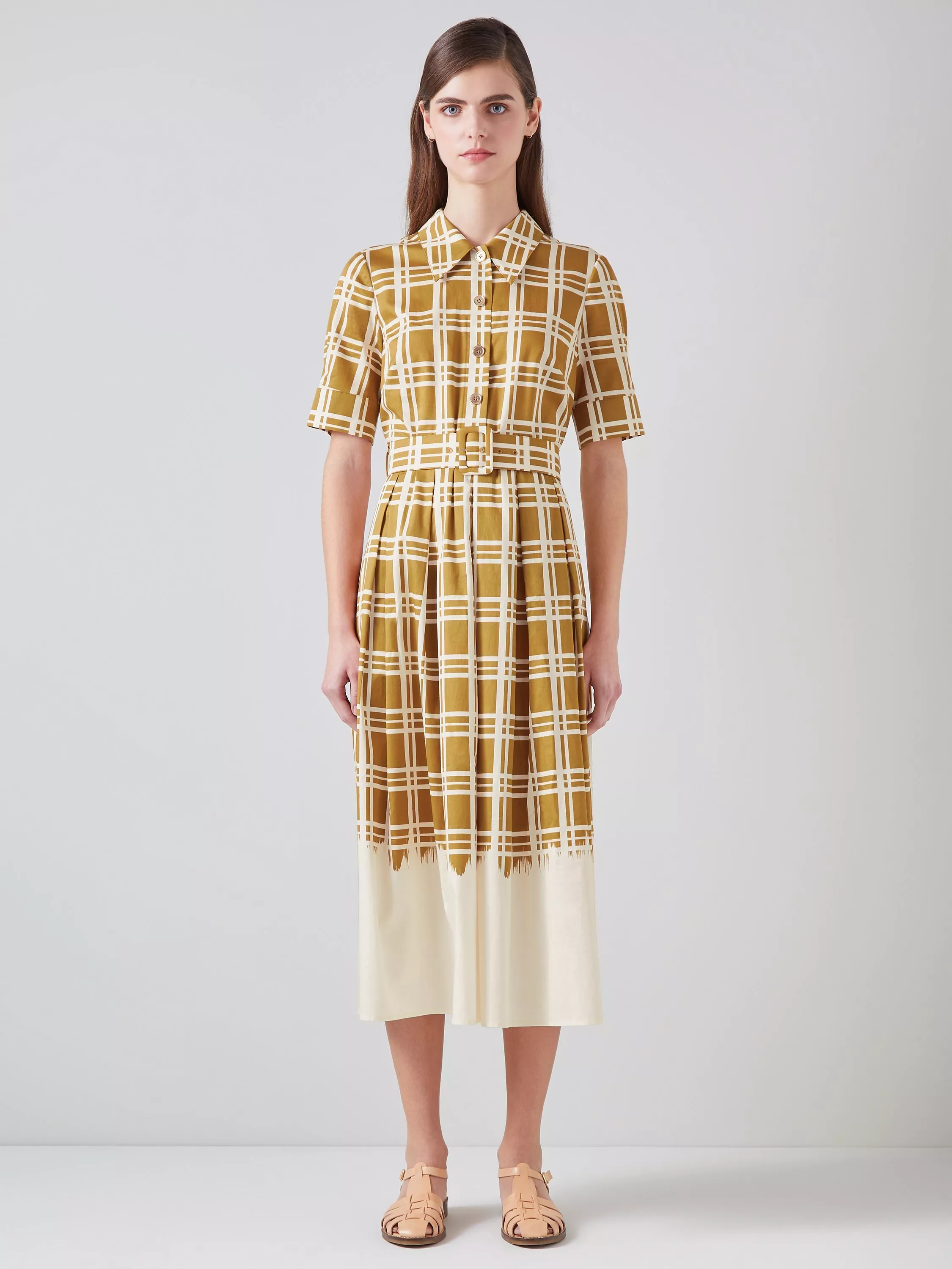 L.K.Bennett Dora Check Midi Dress Multi