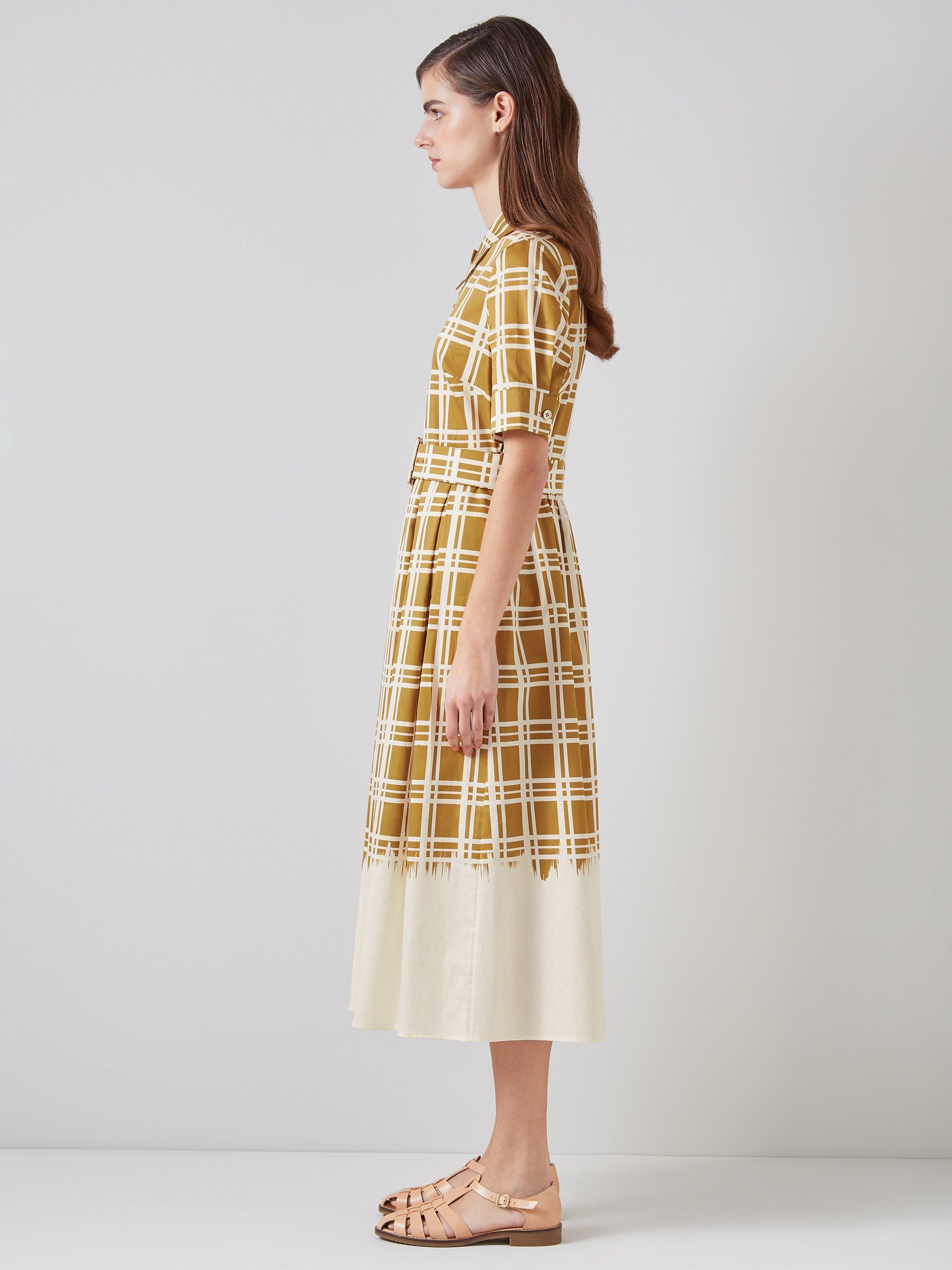Product image 2 of 5, which shows L.K.Bennett Dora Check Midi Dress, Multi, 8