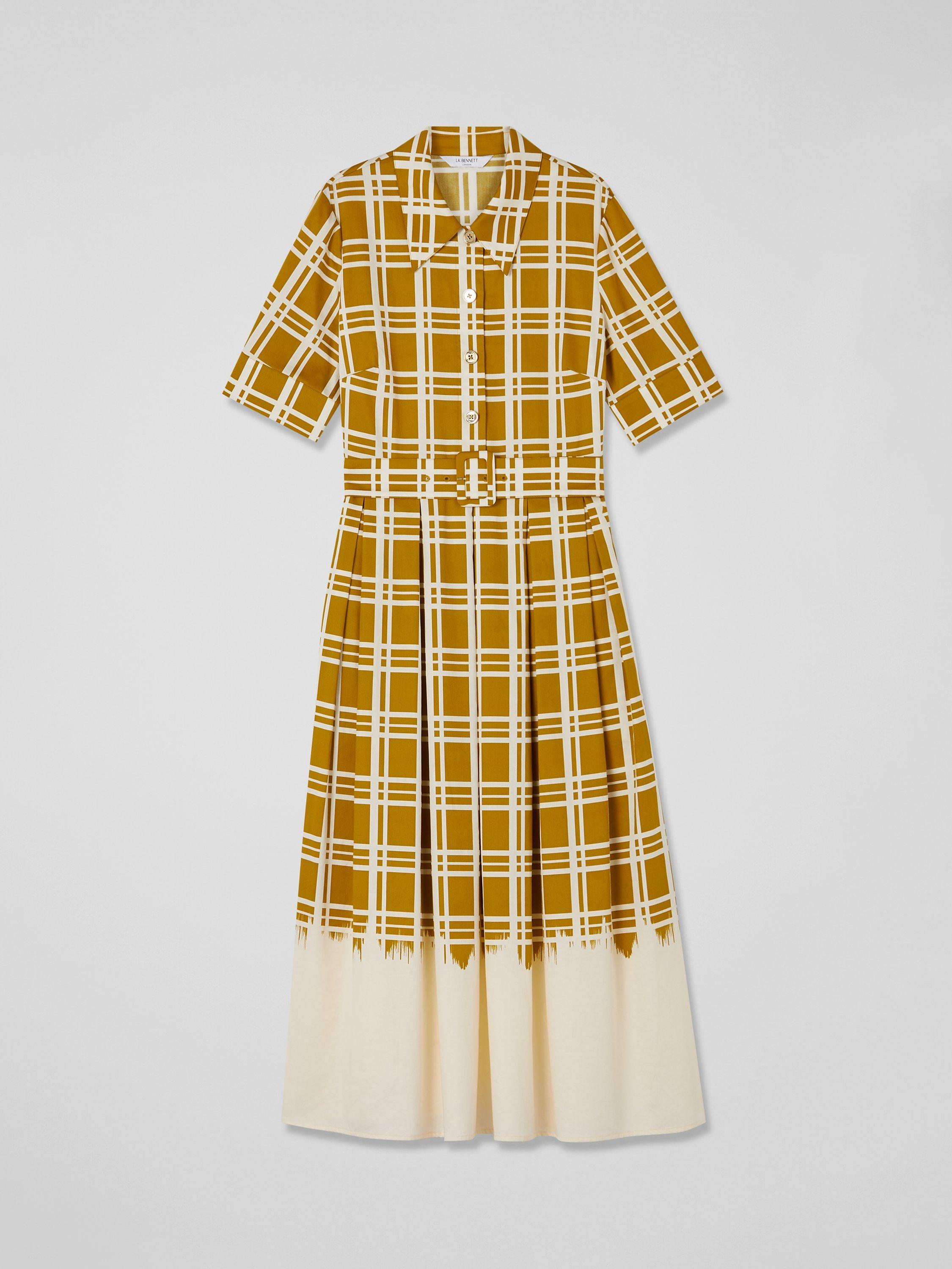 Product image 5 of 5, which shows L.K.Bennett Dora Check Midi Dress, Multi, 8