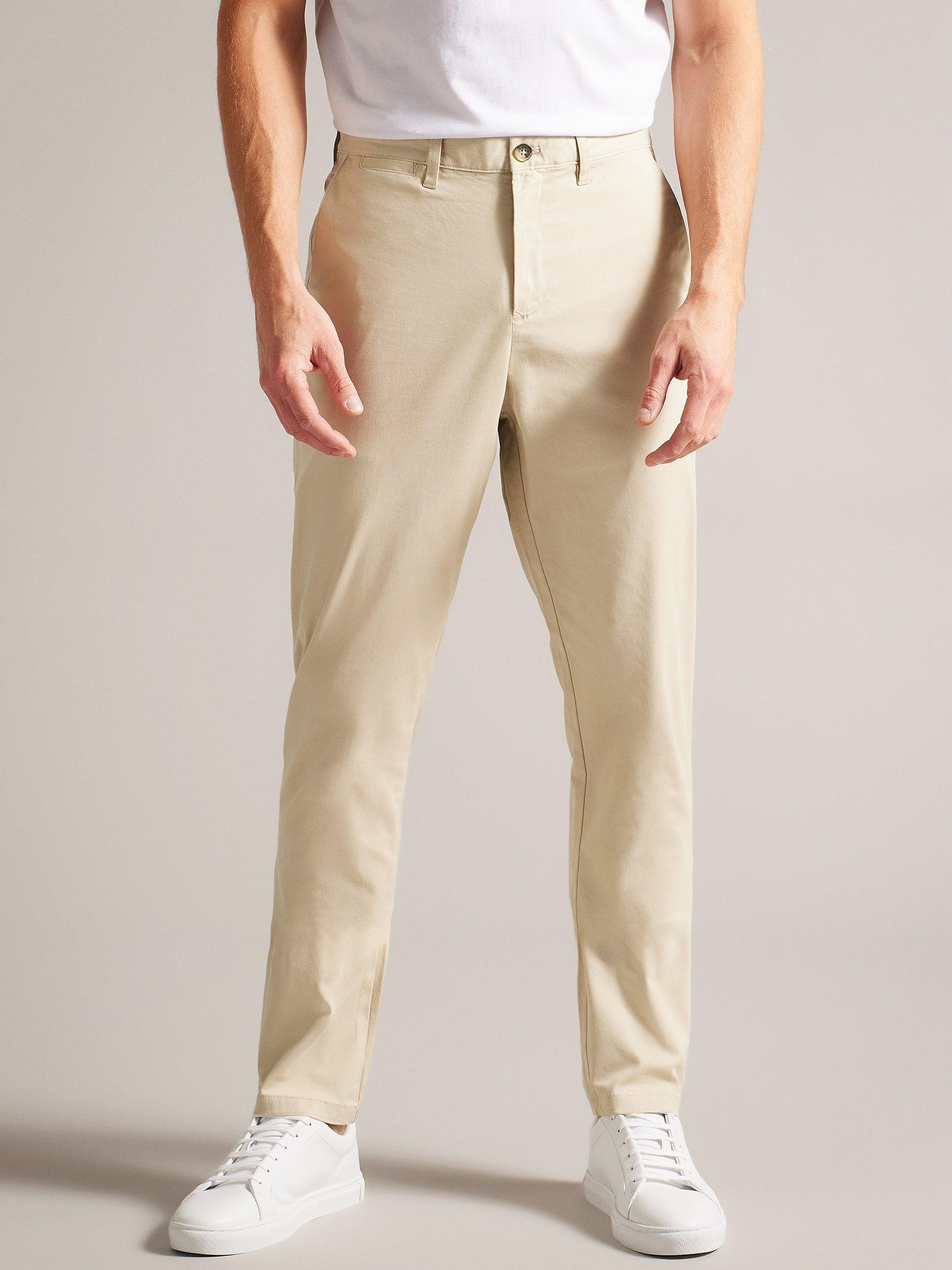 Ted Baker Haybrn Regular Fit Textured Chino Trousers, Light Grey