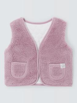 John Lewis Baby Borg Reversible Gilet, Multi, Multi