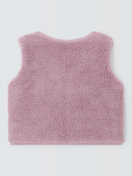 John Lewis Baby Borg Reversible Gilet, Multi - view 2, Multi