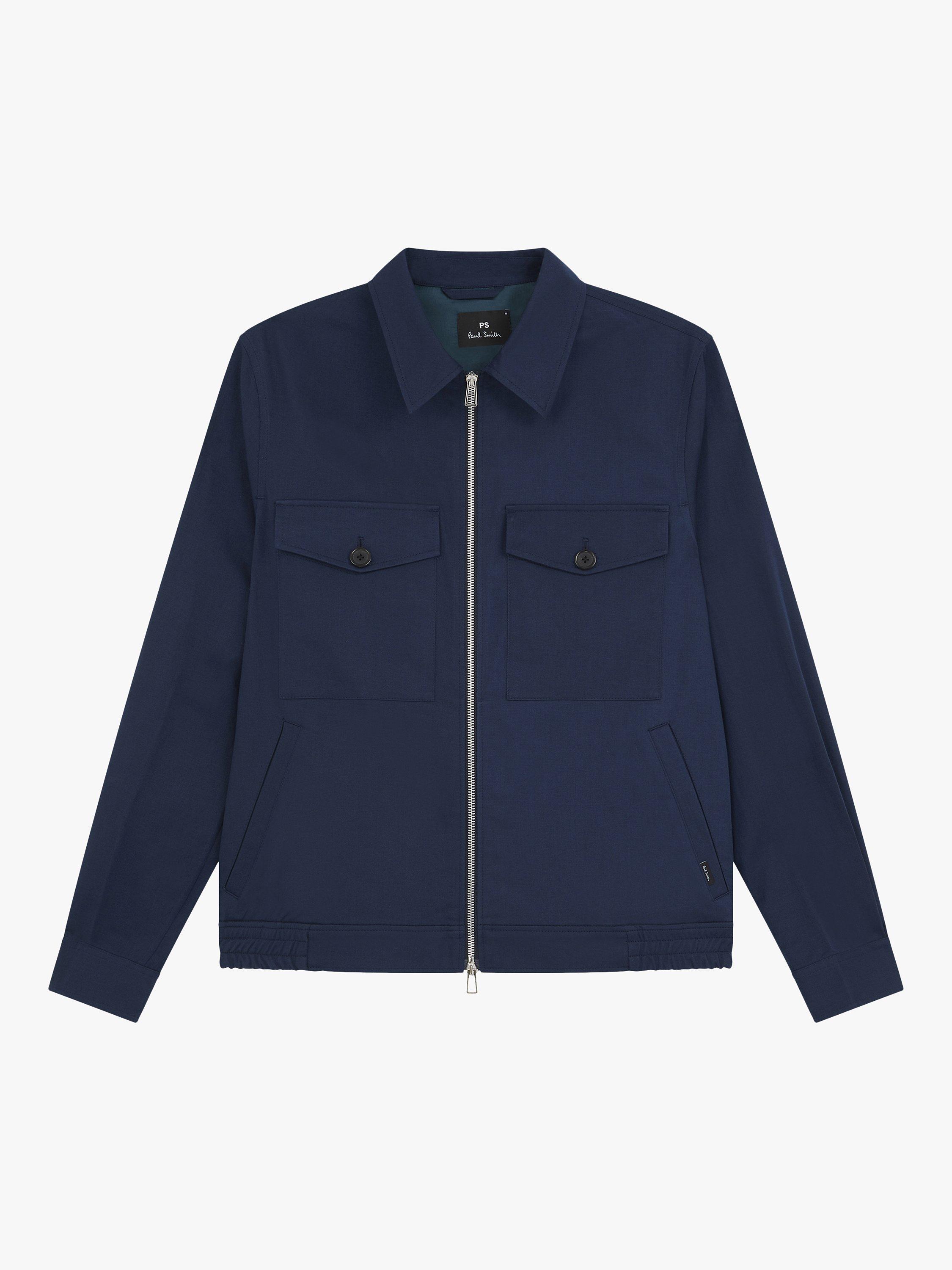 PS Paul Smith Linen Blend Blouson Jacket, Blue