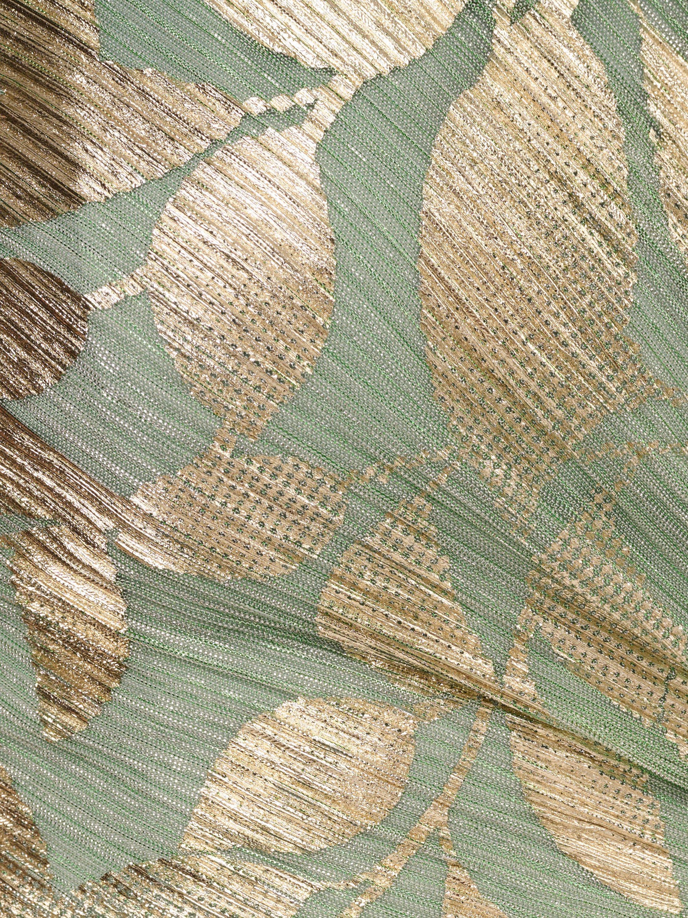 Product image 7 of 7, which shows Adrianna Papell Foil Asymmetric Maxi Dress, Sage/Gold, 16