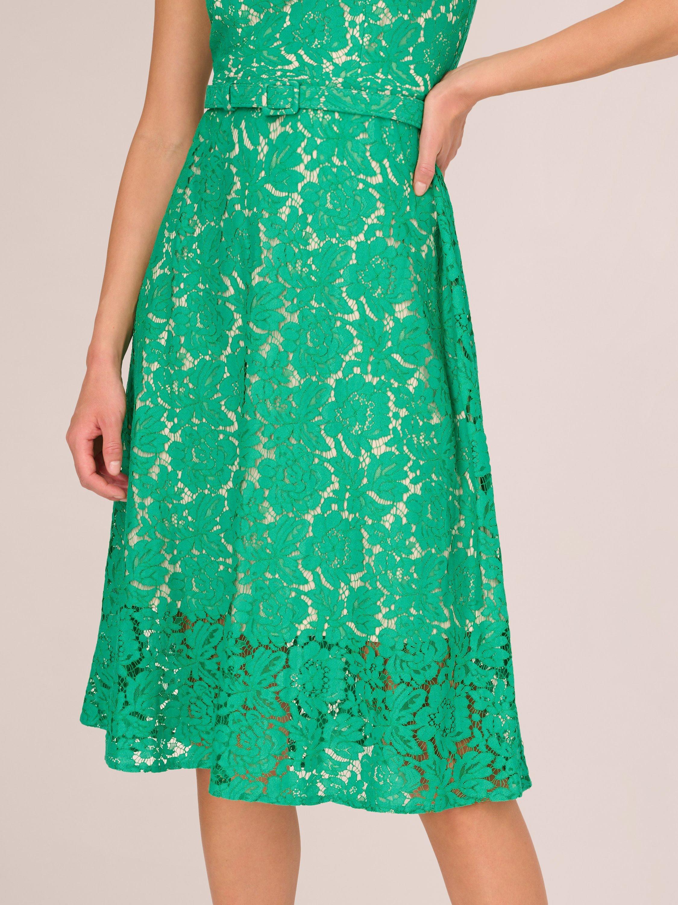 Adrianna papell green lace dress hotsell