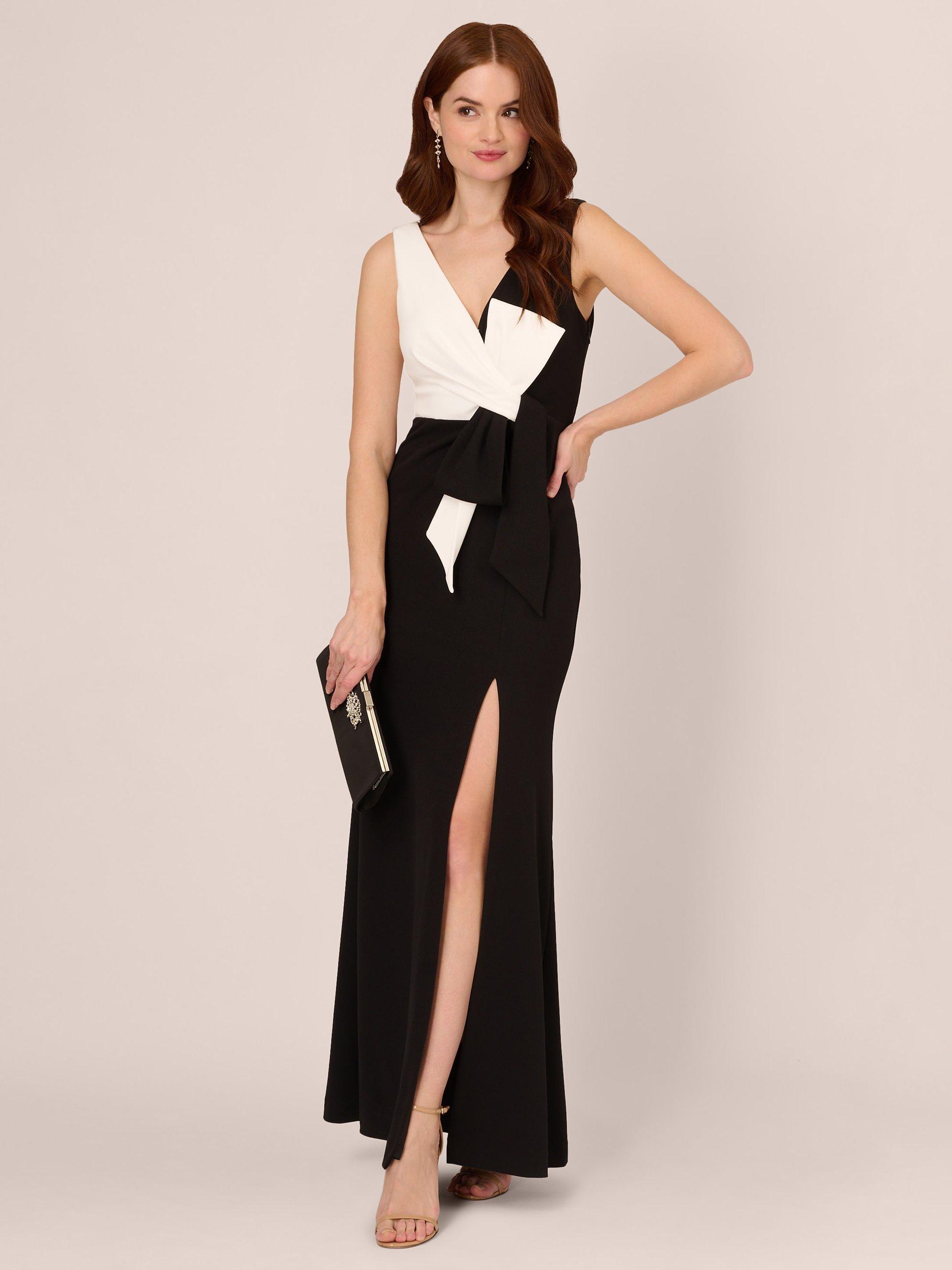 Product image 3 of 6, which shows Adrianna Papell Colour Block Maxi Dress, Black/Ivory, 22