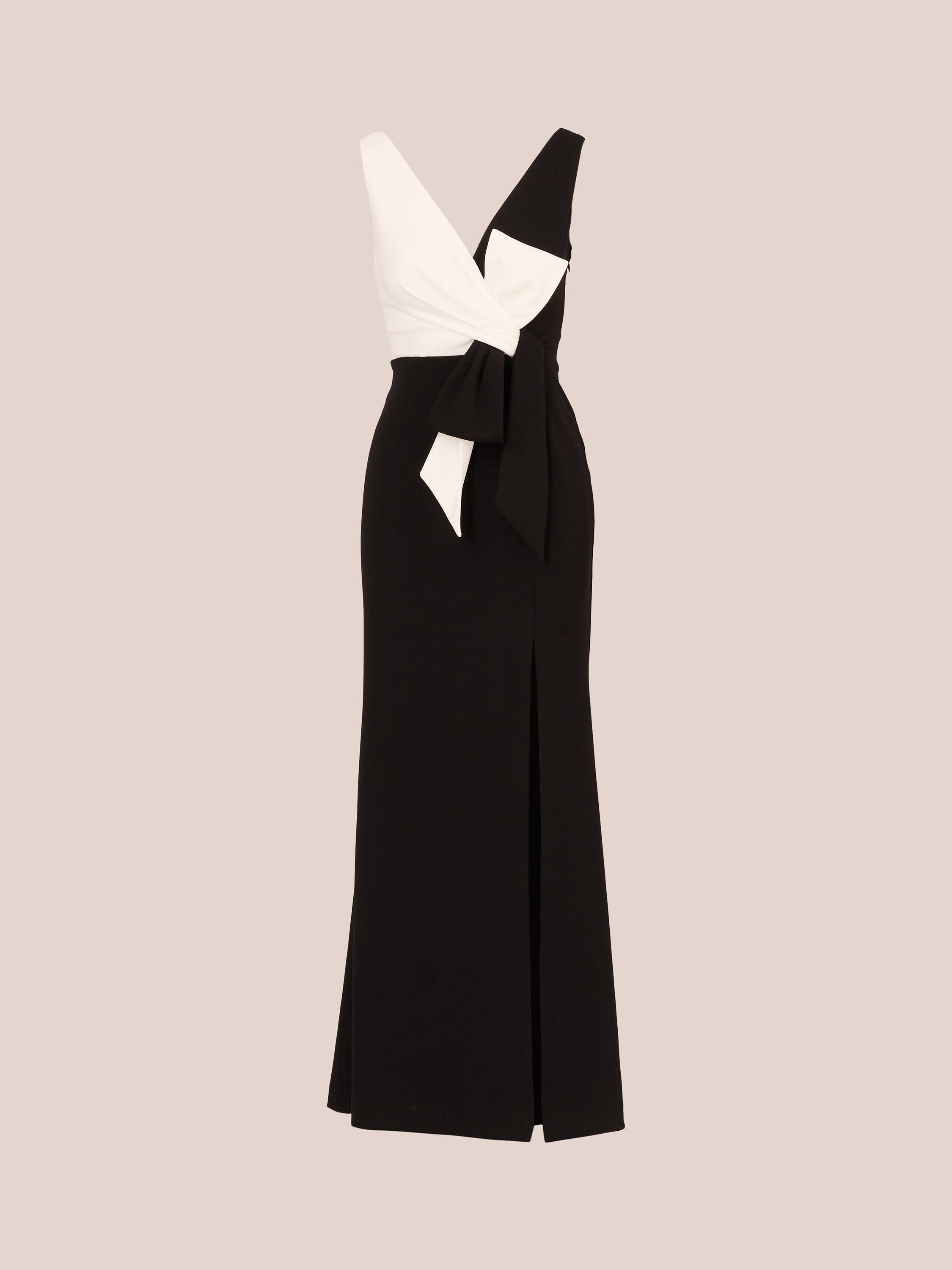 Product image 6 of 6, which shows Adrianna Papell Colour Block Maxi Dress, Black/Ivory, 22
