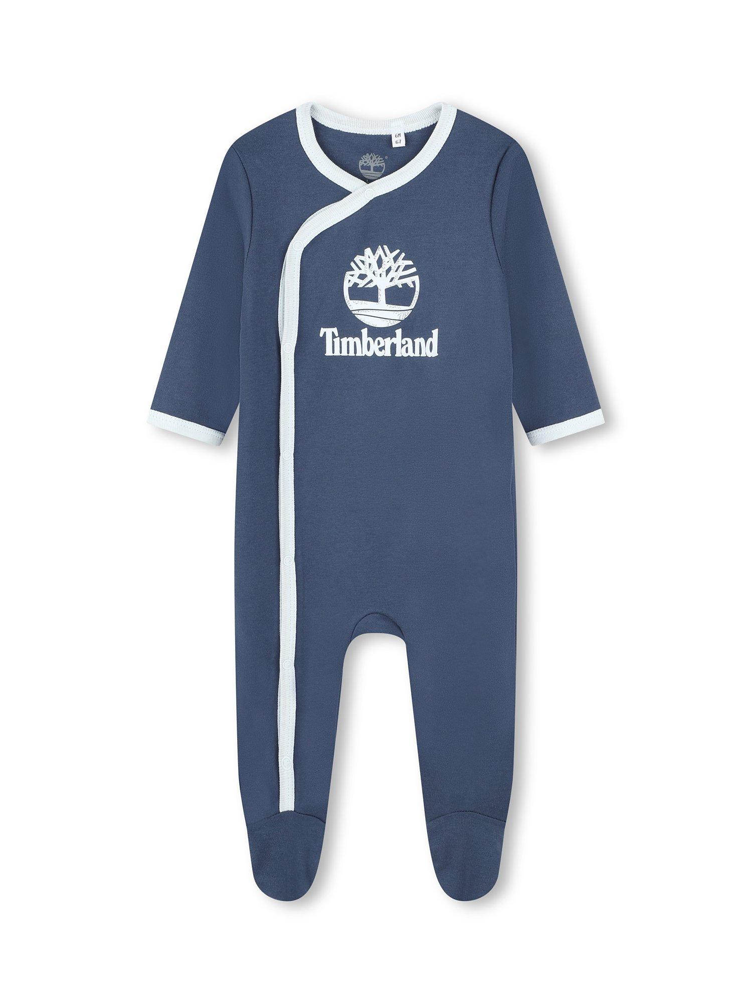 Product image 1 of 2, which shows Timberland Baby Logo Pyjama Set, Navy/White, 12 months