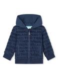 Timberland Baby Fancy Logo French Terry Zip Through Hooded Cardigan, Blue