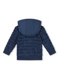 Timberland Baby Fancy Logo French Terry Zip Through Hooded Cardigan, Blue