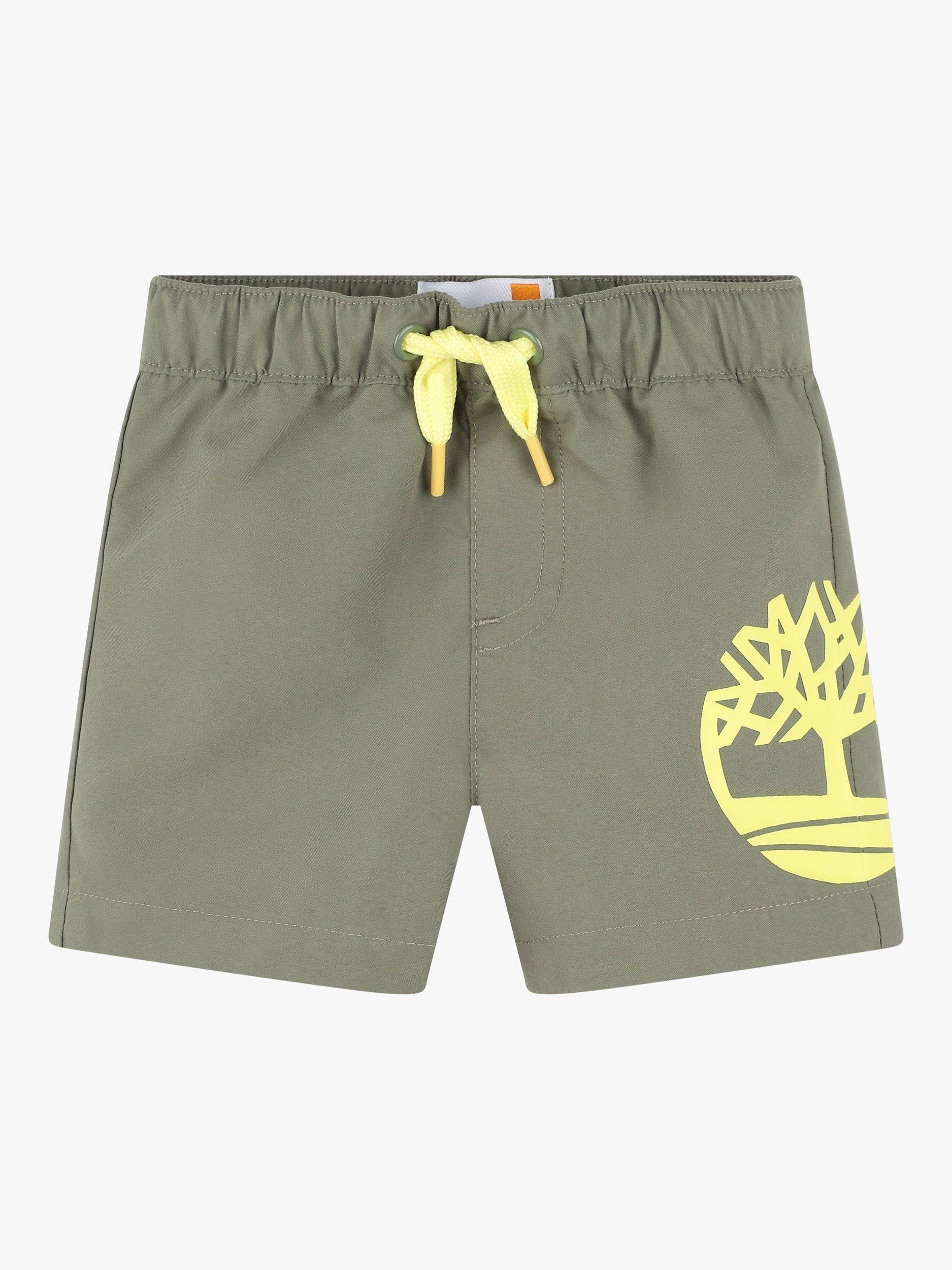 Product image 1 of 2, which shows Timberland Baby Logo Block Surfer Swim Shorts, Mid Green, 6 months