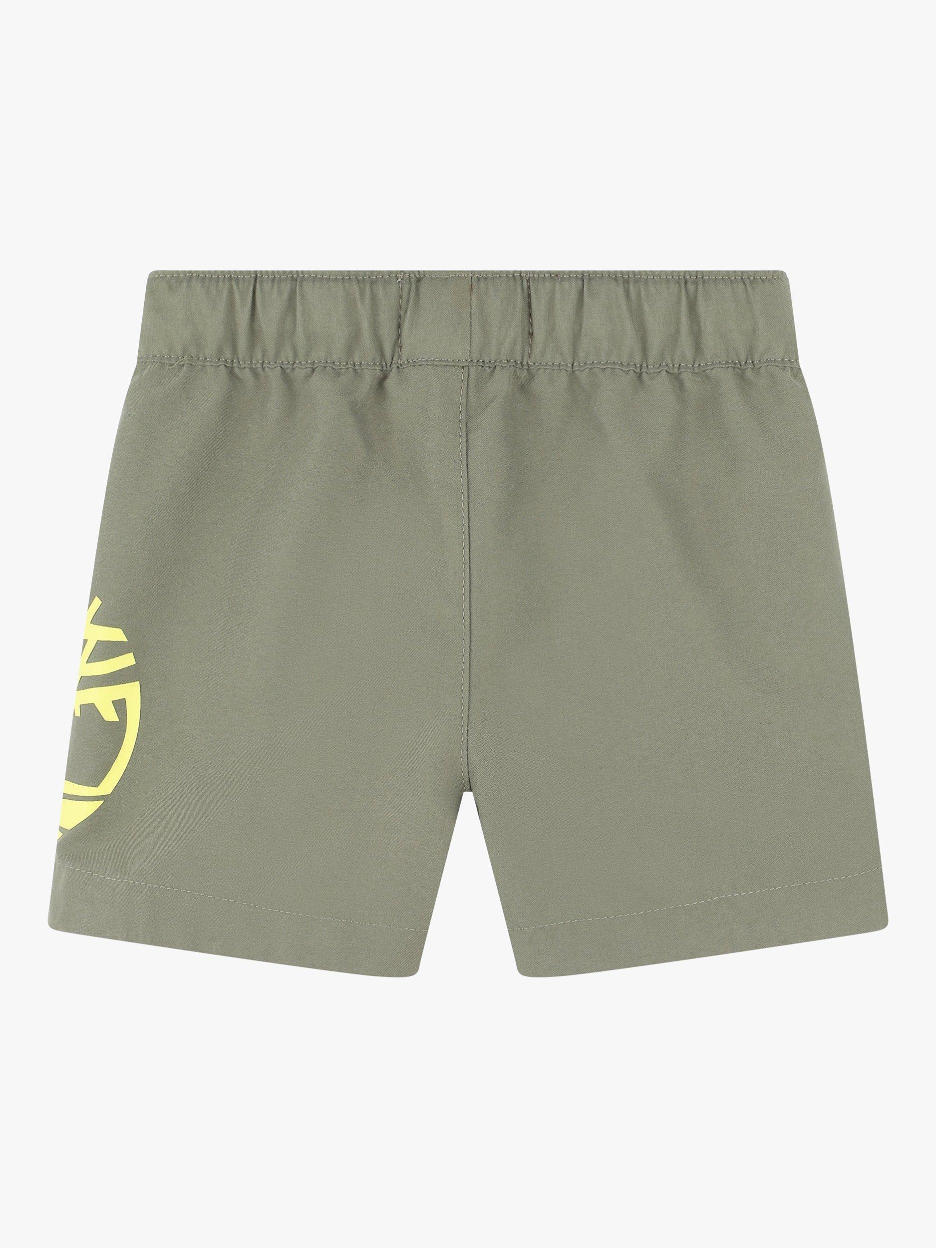 Product image 2 of 2, which shows Timberland Baby Logo Block Surfer Swim Shorts, Mid Green, 6 months