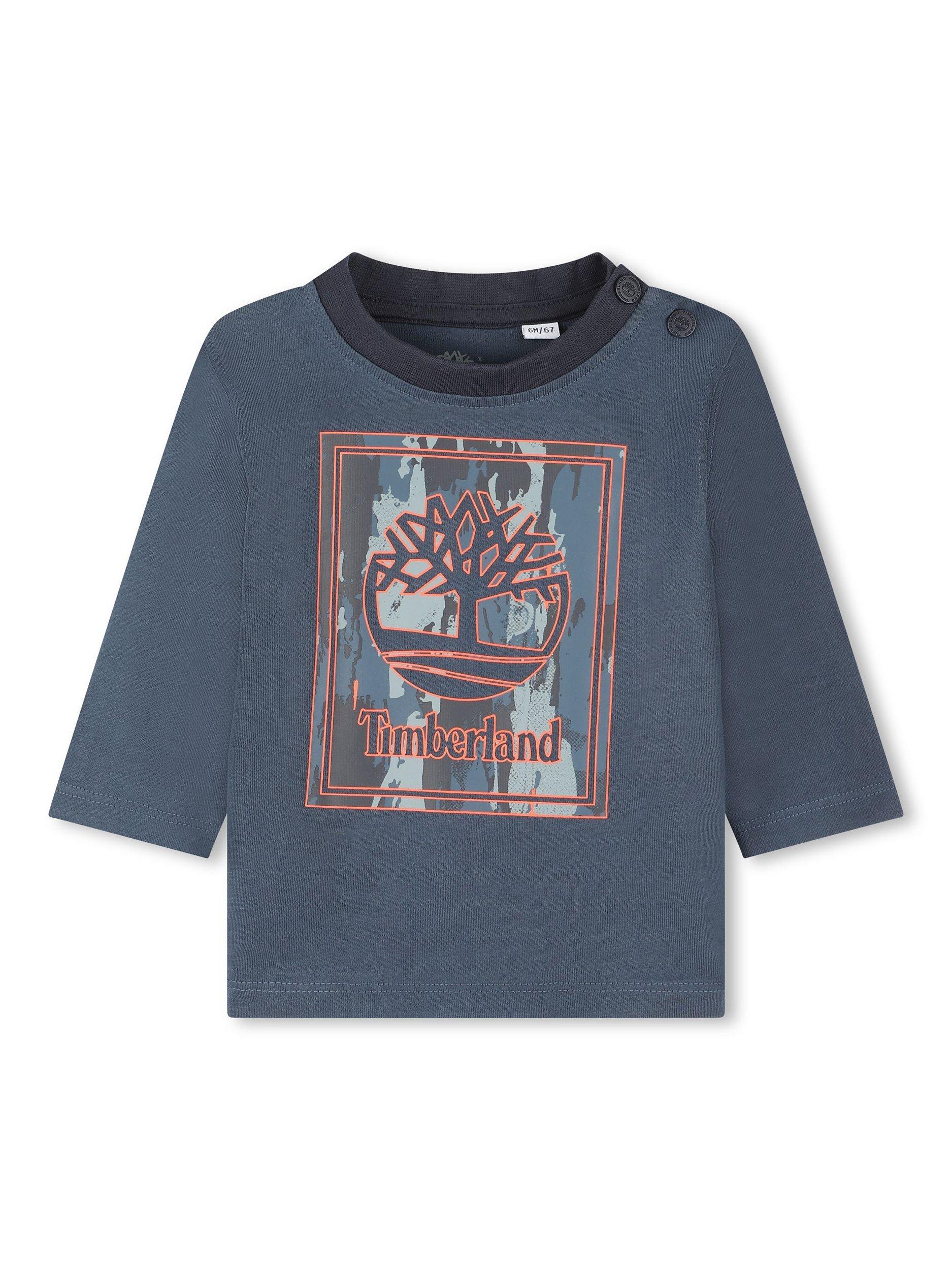 Timberland Baby Graphic Logo Long Sleeve T-Shirt, Blue/Multi