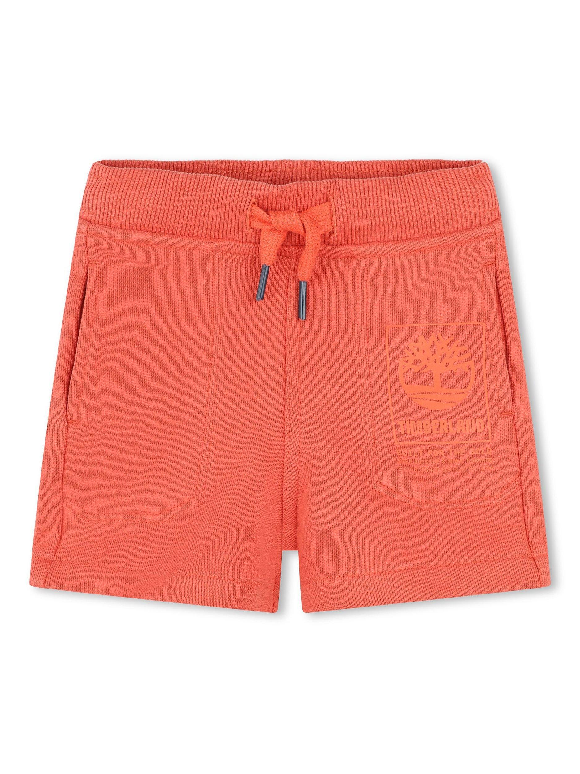 Product image 1 of 2, which shows Timberland Baby French Terry Track Bermuda Shorts, Orange, 6 months