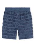 Timberland Baby Fancy Terry Towel Jacquard Logo Bermuda Shorts, Blue/Multi