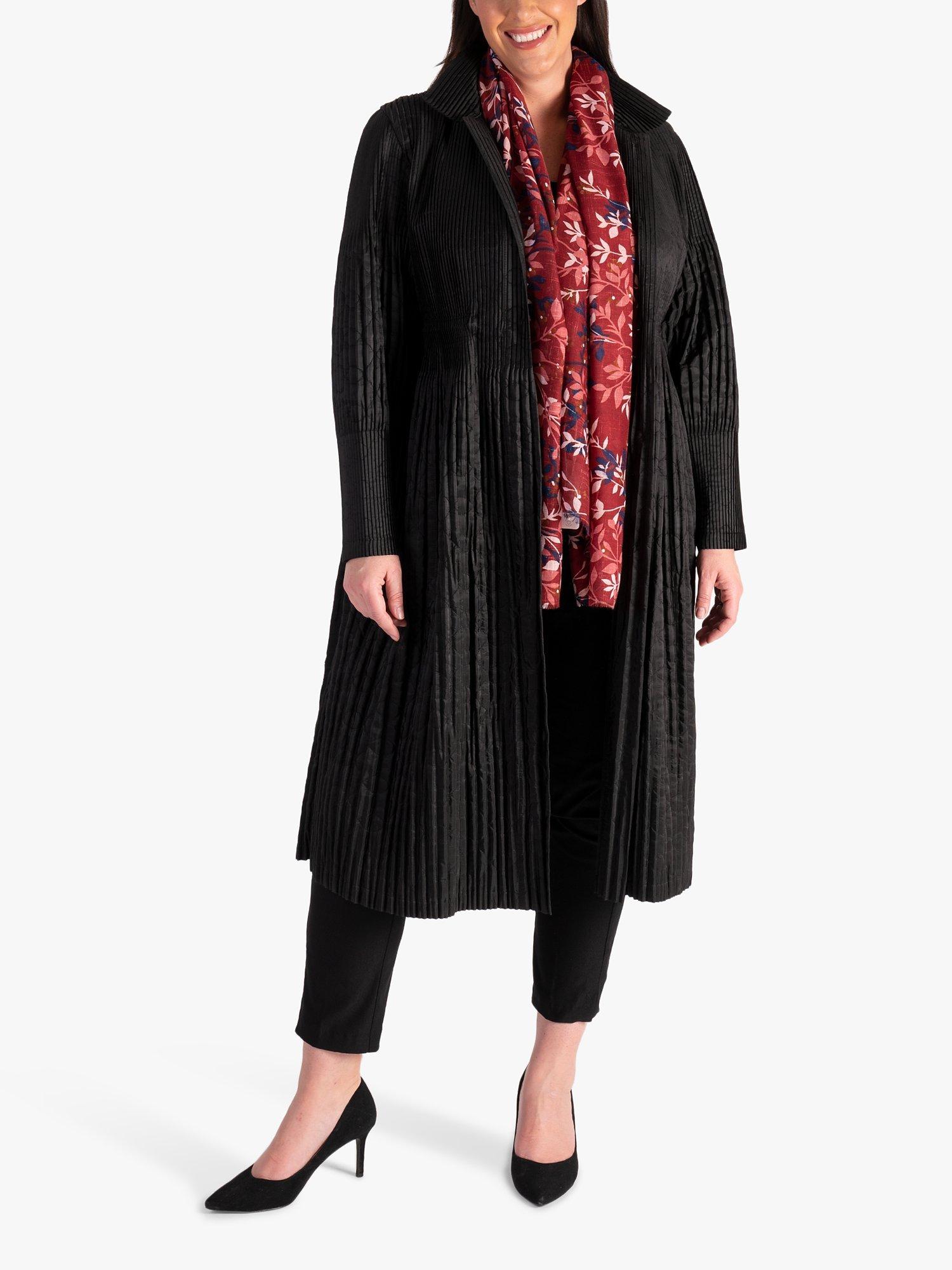 Product image 6 of 6, which shows chesca Leaf Print Scarf, Berry/Multi, One Size