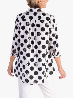 chesca Spot Print Shirt, White/Black - view 2, White/Black