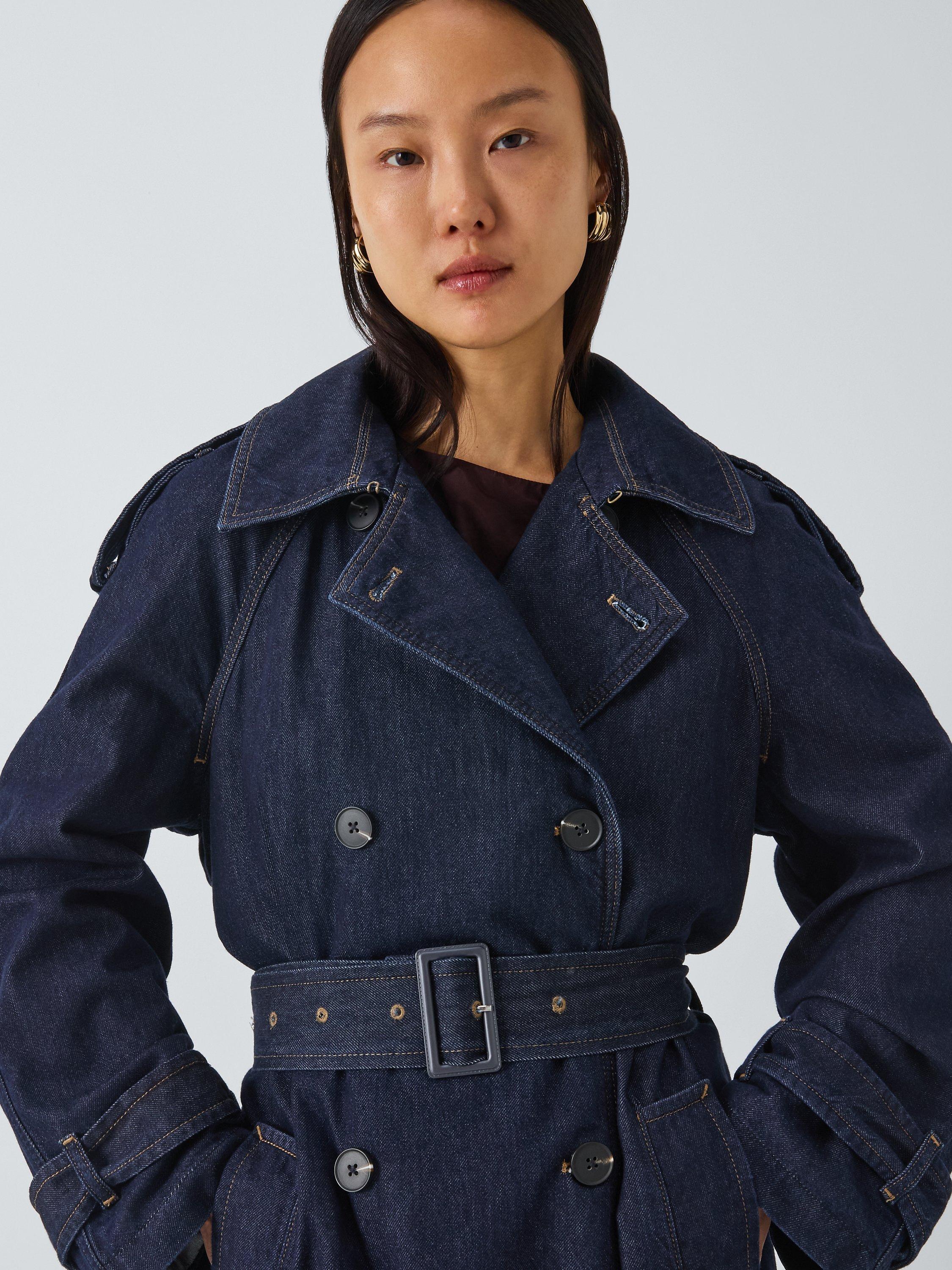 John Lewis Denim Trench Coat Blue Wash