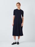 John Lewis ANYDAY Round Neck Rib Knit Midi Dress, Navy