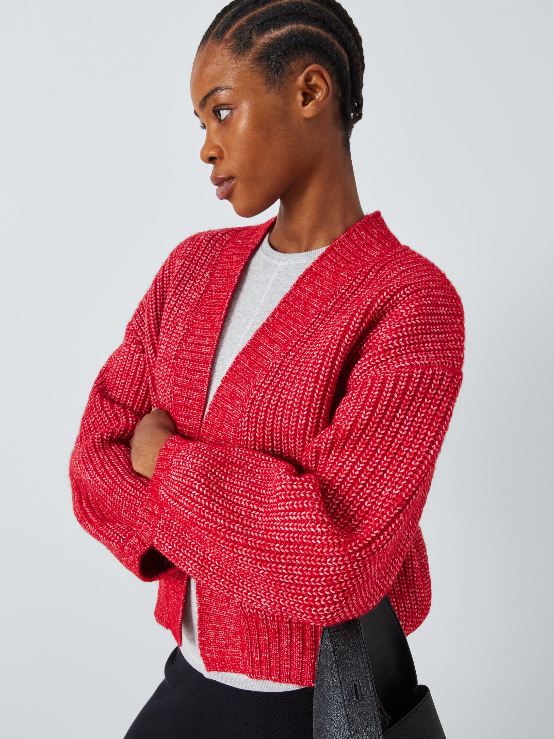 Red open cardigan shop