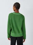 John Lewis ANYDAY Tipping Relaxed Jumper, Green/Cream