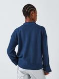 John Lewis ANYDAY Turn Cuff V-Neck Cardigan, Navy, Navy