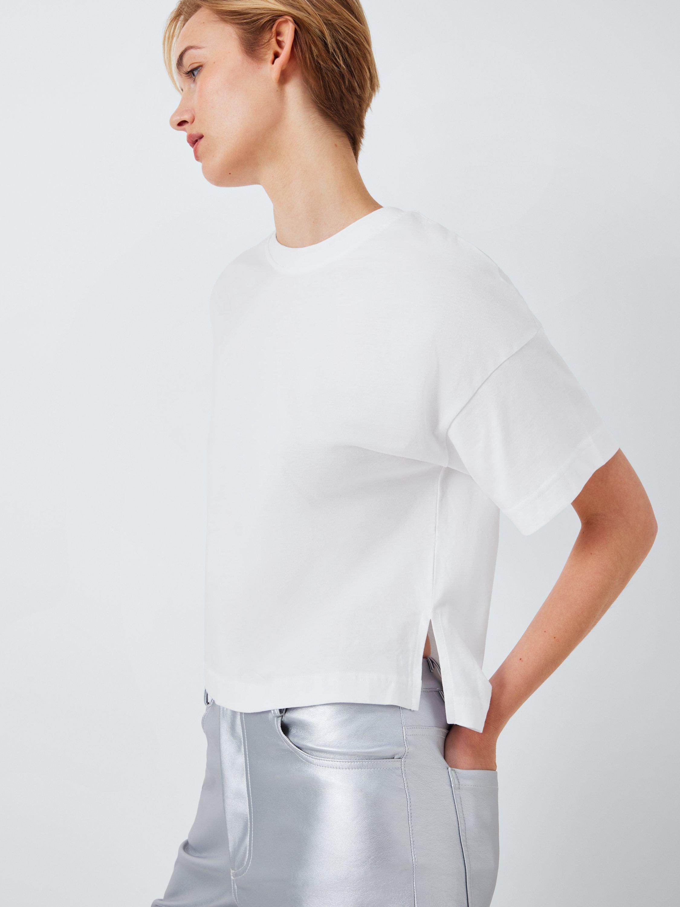 Product image 5 of 7, which shows John Lewis ANYDAY Cotton Boxy Fit T-Shirt, White, XS
