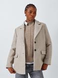 John Lewis ANYDAY Herringbone Blazer Coat, Natural