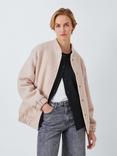 John Lewis ANYDAY Relaxed Textured Wool Blend Bomber Jacket, Pumice Stone