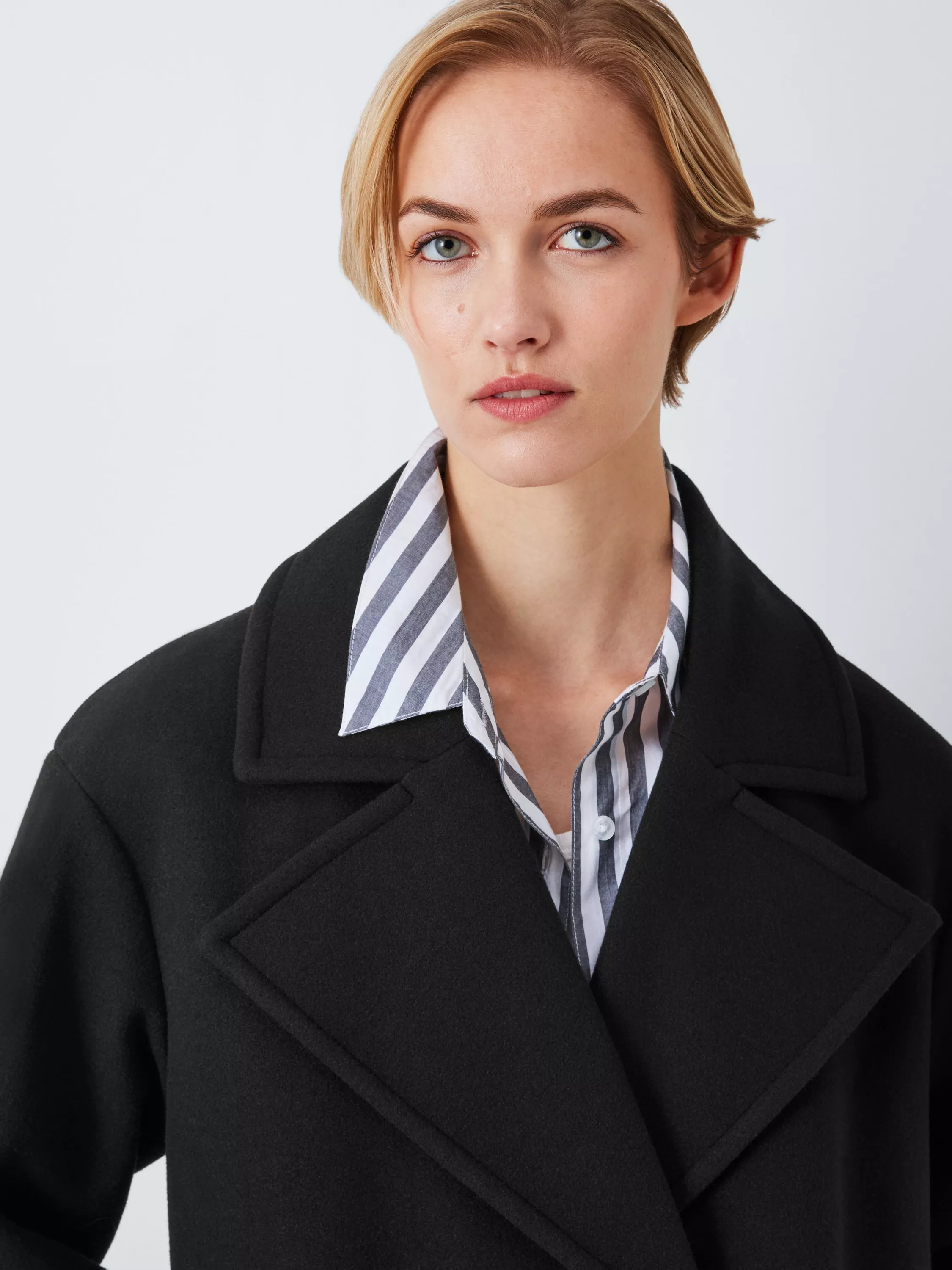 John Lewis ANYDAY Relaxed City Coat Black