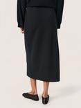 Soaked In Luxury Bea Wrap Effect Midi Skirt, Black