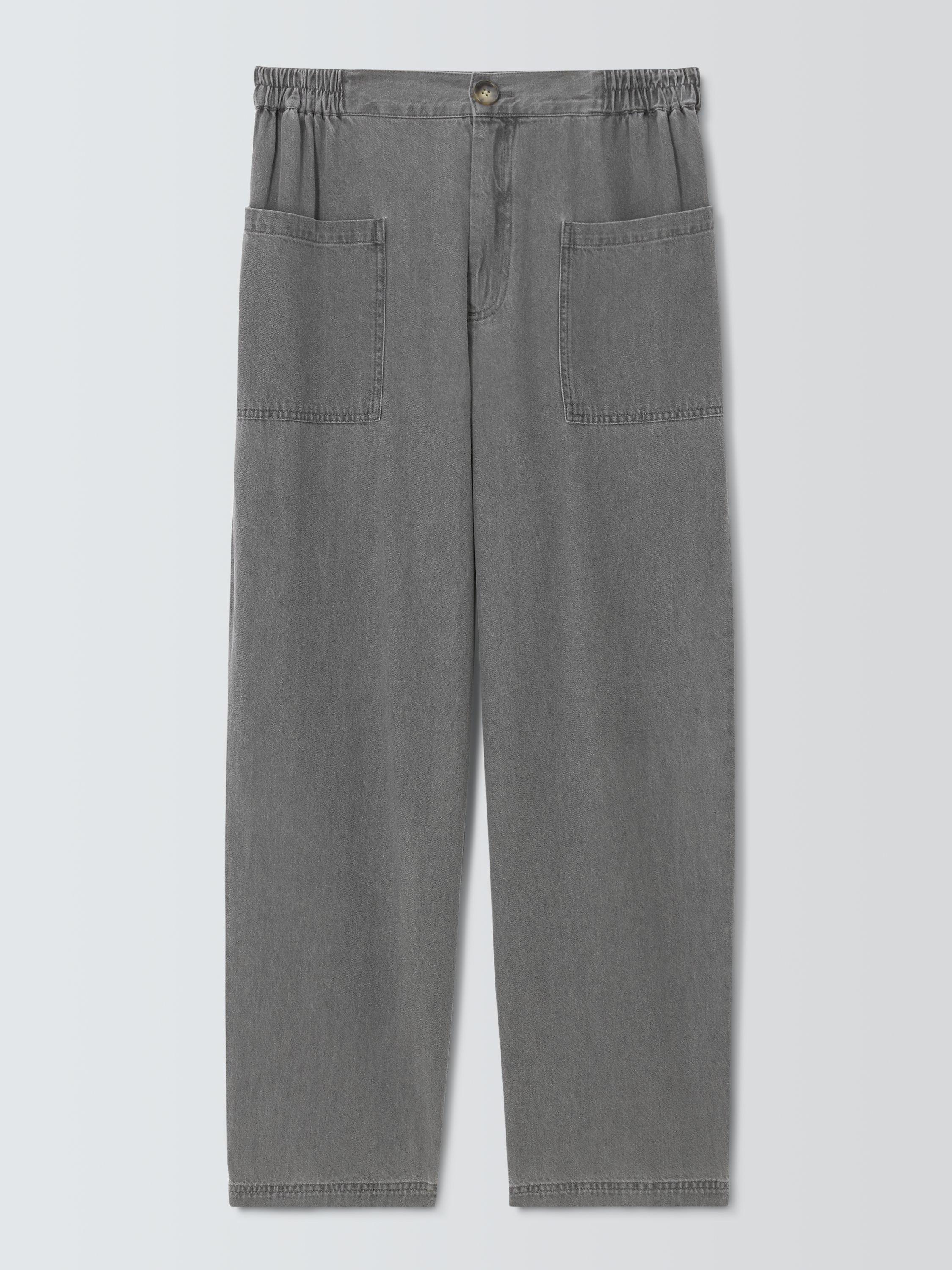 John Lewis ANYDAY Patch Pocket Tapered Trousers, Grey, 14